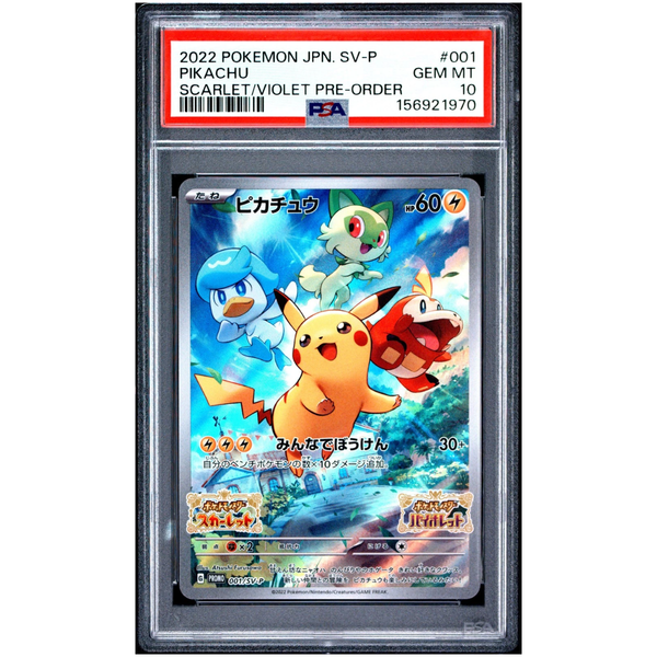 Pikachu (001/SV-P) · PSA 10 - Scarlet & Violet Pre-Order Promo